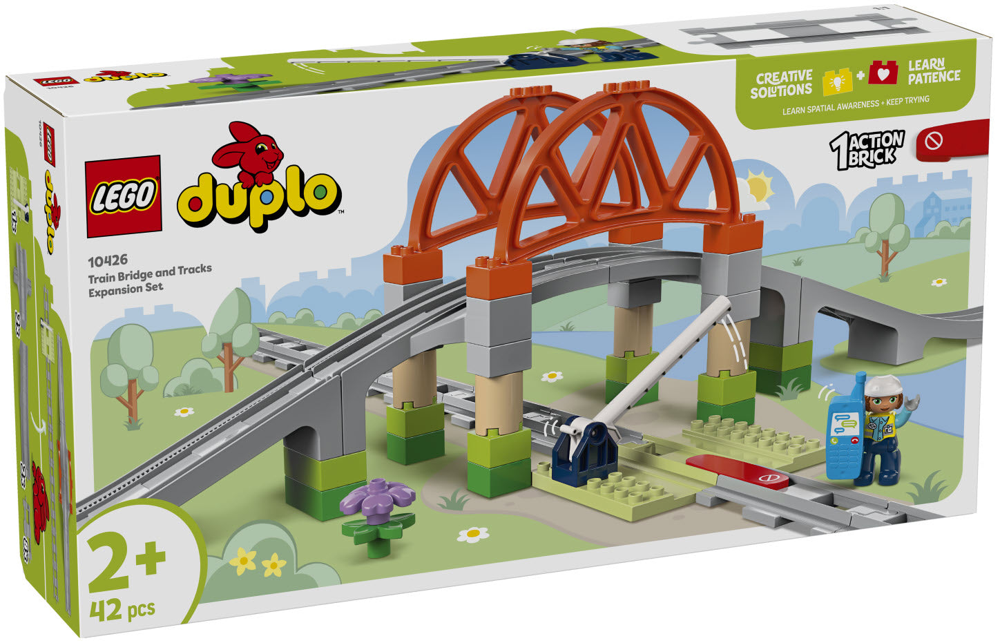 LEGO DUPLO 10426 Eisenbahnbrücke und Schienen – Erweiterungsset