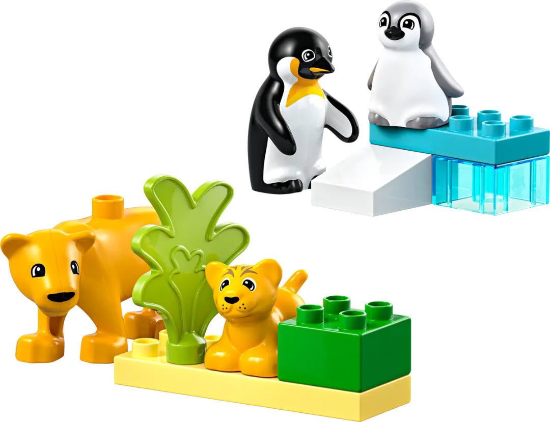 Inhalt: LEGO DUPLO 10442 Wildtier-Familien: Pinguine und Löwen