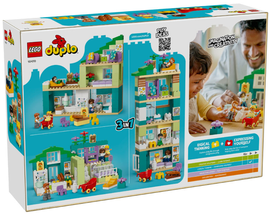 Box Rückseite: LEGO DUPLO 10470 Modernes Familienhaus mit Figuren – 3-in-1-Set