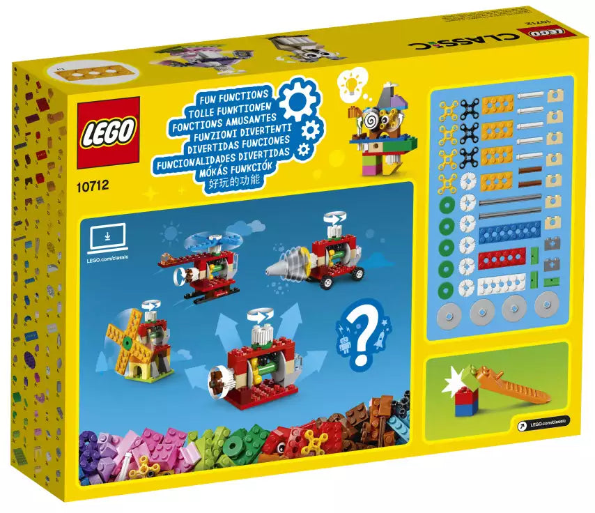 Box Rückansicht: LEGO Classic 10712 Bausteine-Set - Zahnräder