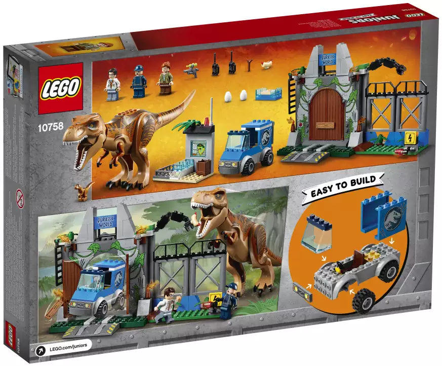 Box Rückansicht: LEGO Juniors 10758 Ausbruch des T. rex
