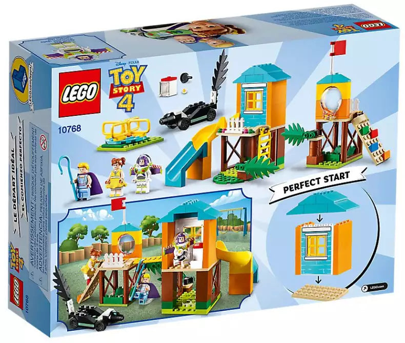 Box Rückansicht: LEGO Toy Story 4 10768 Buzz & Porzellinchens Spielplatzabenteuer