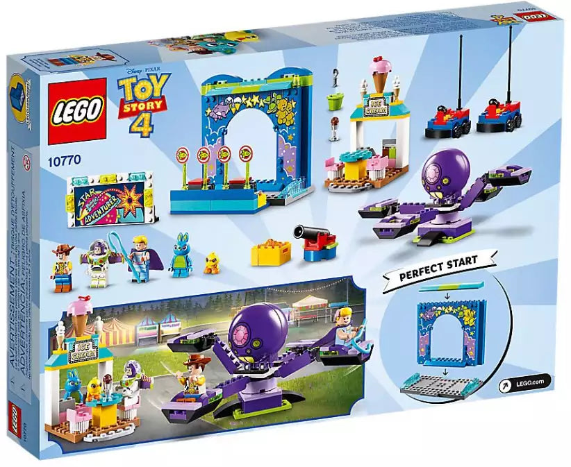 Box Rückansicht: LEGO Toy Story 4 10770 Buzz & Woodys Jahrmarktspaß!
