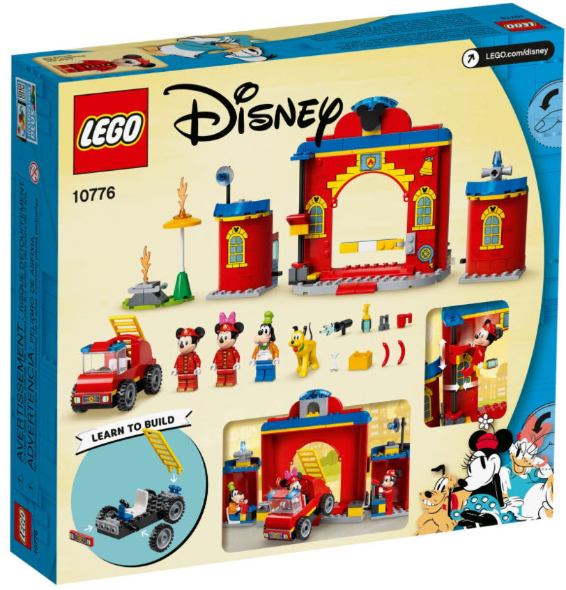Box Rückansicht: LEGO Disney 10776 Mickys Feuerwehrstation und Feuerwehrauto