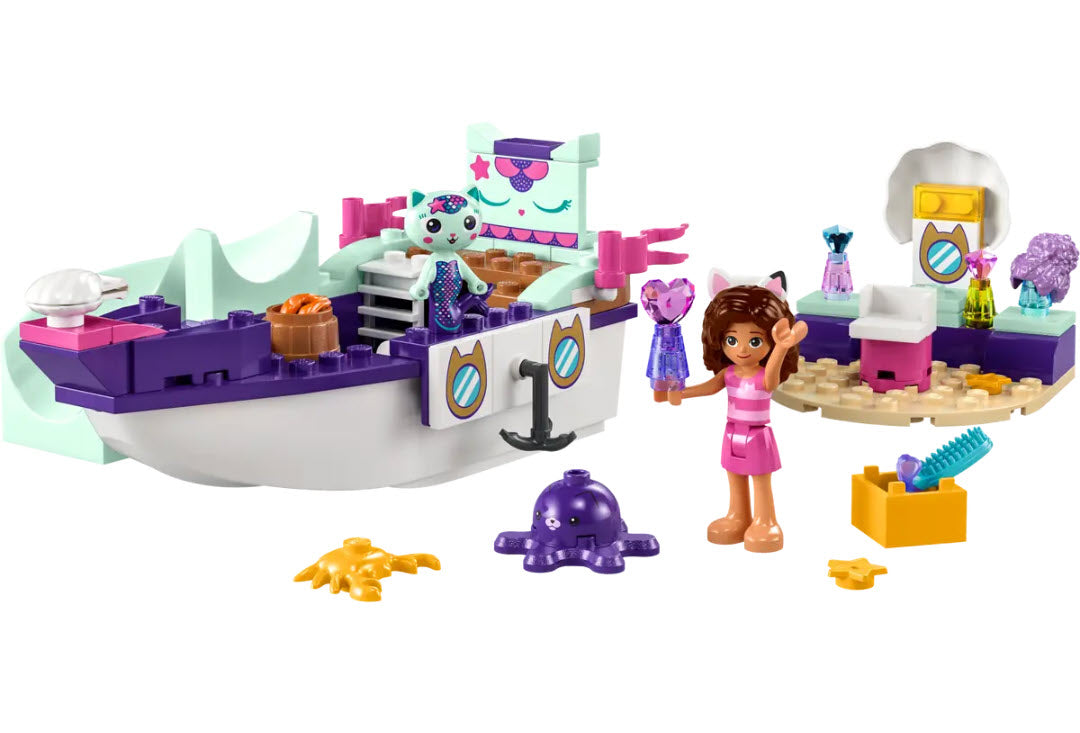 Inhalt: LEGO Gabby's Dollhouse 10786 Meerkätzchens Schiff und Spa