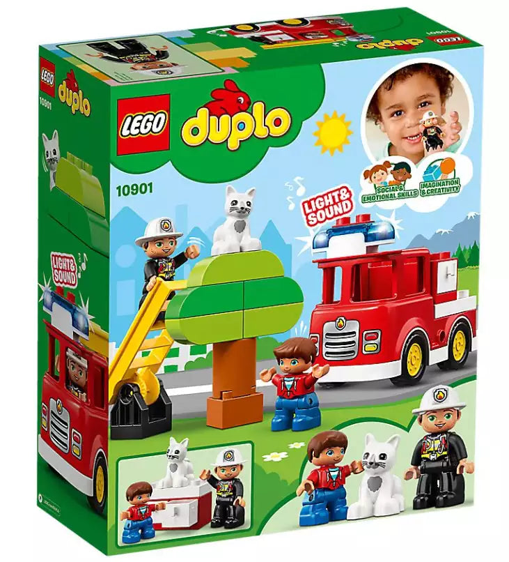 Box Rückseite: LEGO DUPLO 10901 Feuerwehrauto