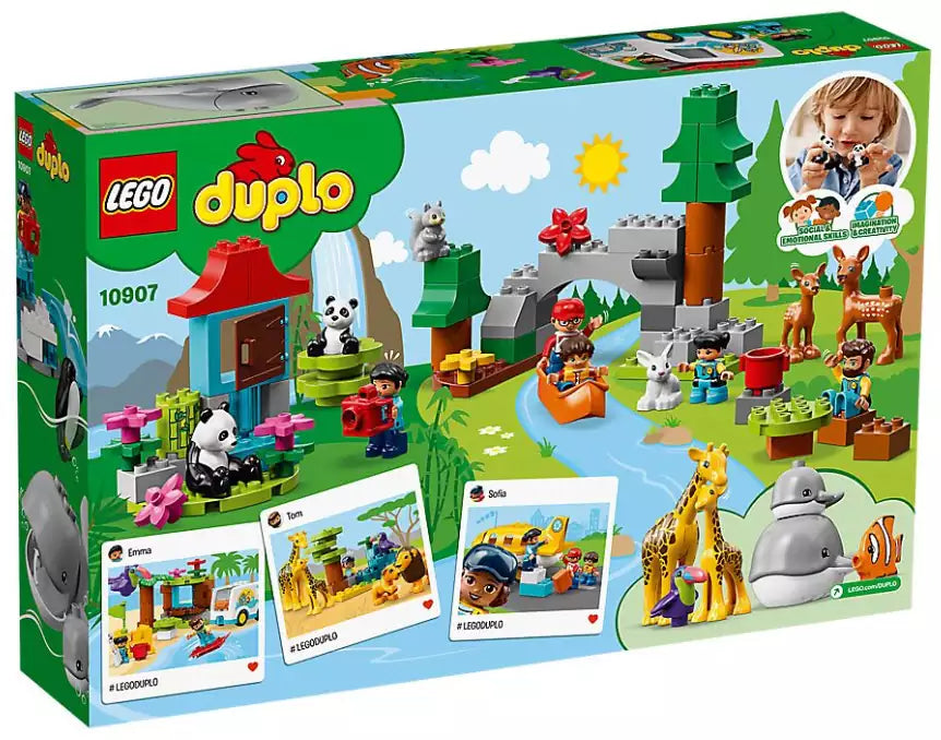 Box Rückansicht: LEGO DUPLO 10907 Tiere der Welt