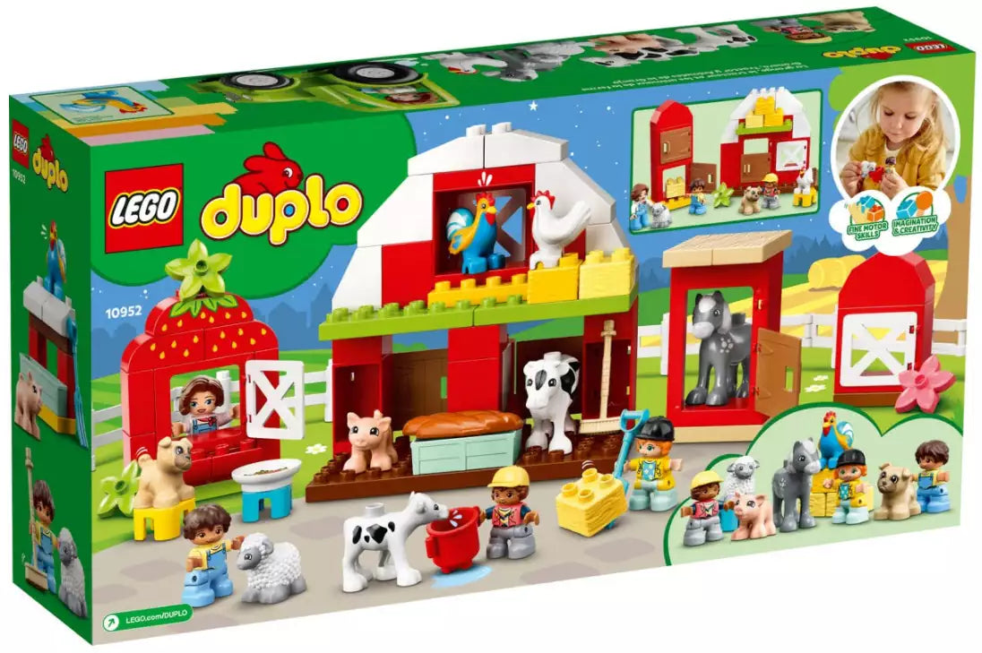 Box Rückansicht: LEGO DUPLO 10952 Scheune, Traktor und Tierpflege