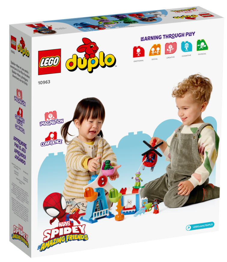 Box Rückseite: LEGO DUPLO 10963 Spider-Man & Friends: Jahrmarktabenteuer