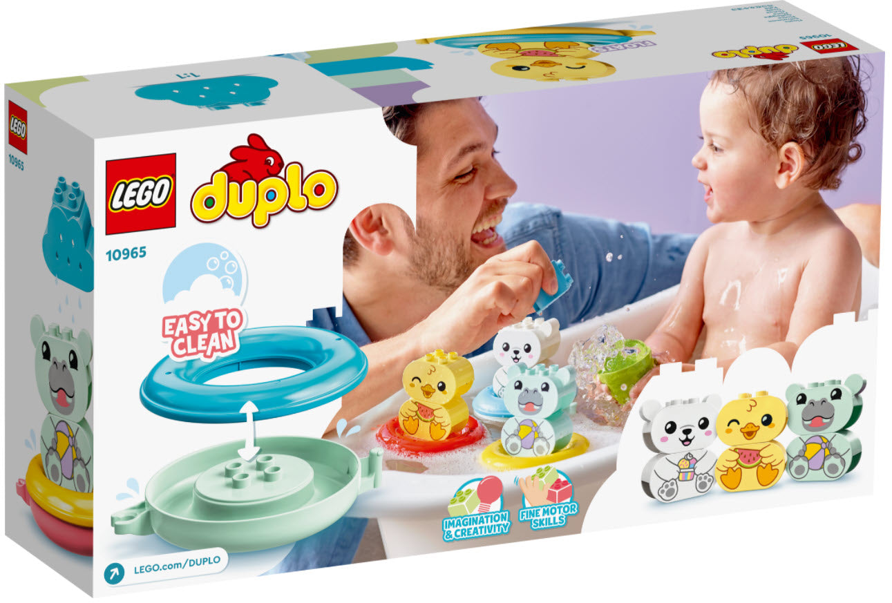 Box Rückseite: LEGO DUPLO 10965 Badewannenspaß: Schwimmender Tierzug