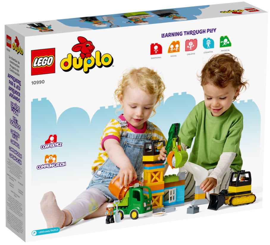 Box Rückseite: LEGO DUPLO 10990 Baustelle mit Baufahrzeugen