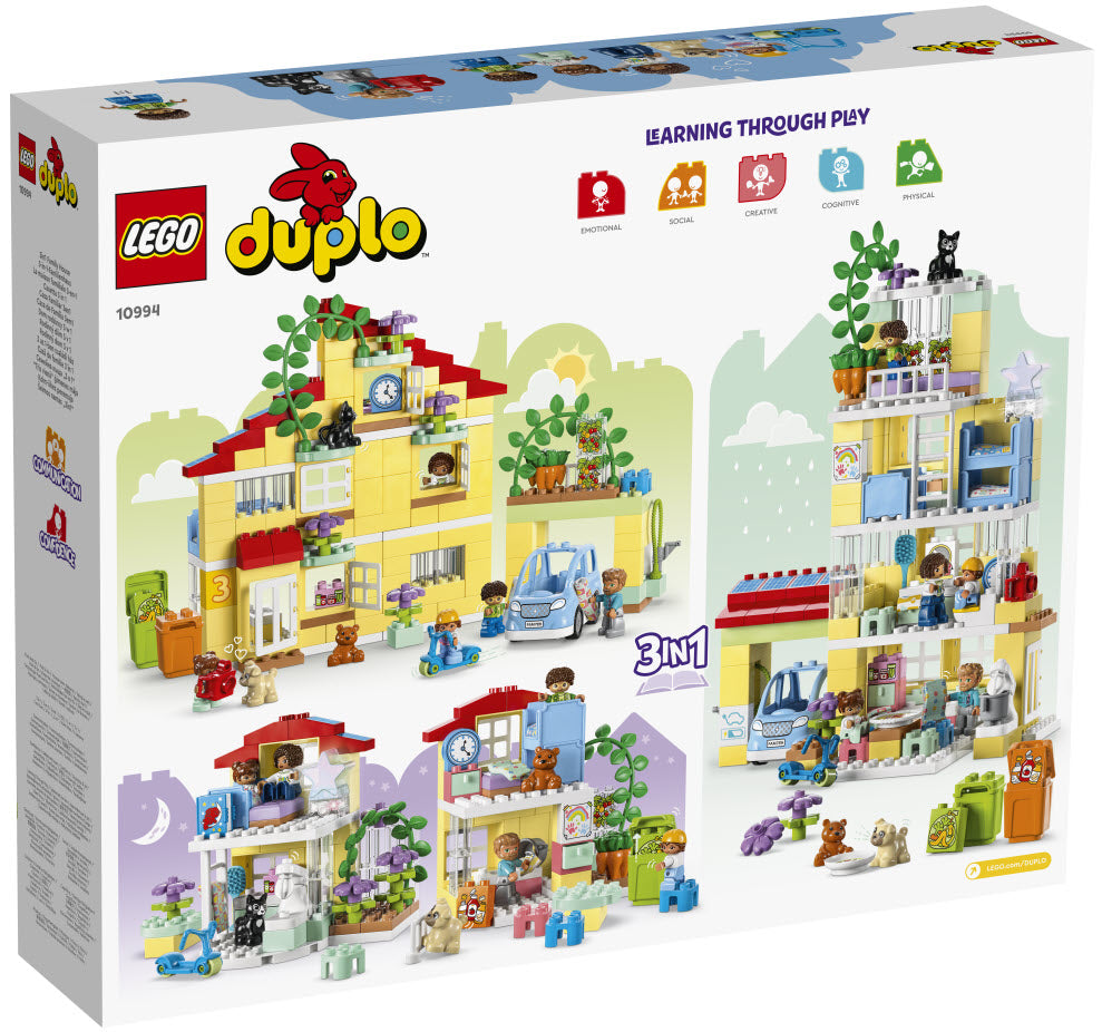 Box Rückansicht: LEGO DUPLO 10994 3-in-1-Familienhaus