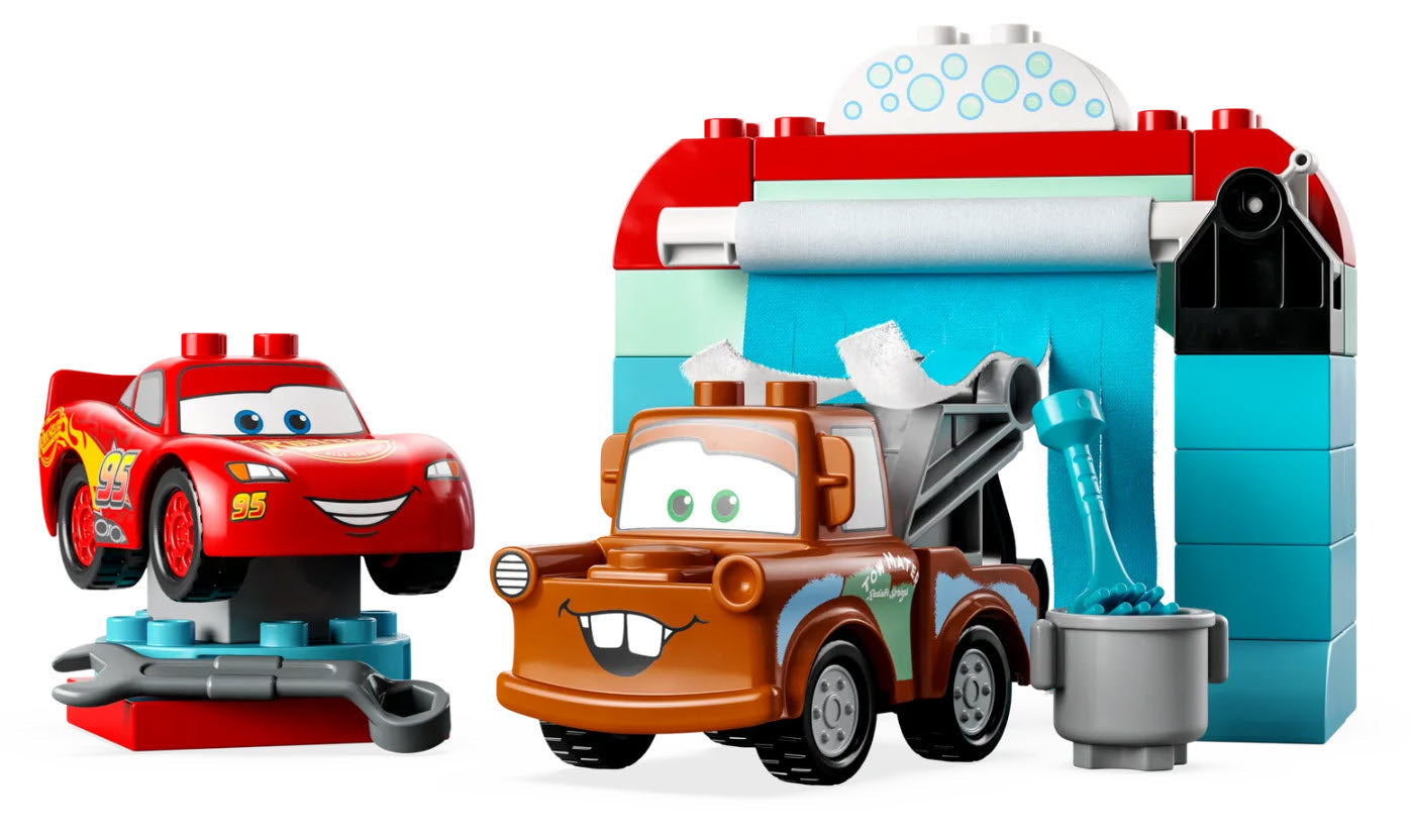 Inhalt: LEGO DUPLO Cars 10996 Lightning McQueen und Mater in der Waschanlage
