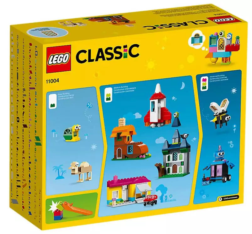 Box Rückseite: LEGO Classic 11004 LEGO Bausteine - kreativ mit Fenstern