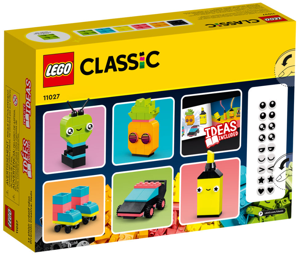 Box Rückansicht: LEGO Classic 11027 Neon Kreativ-Bauset