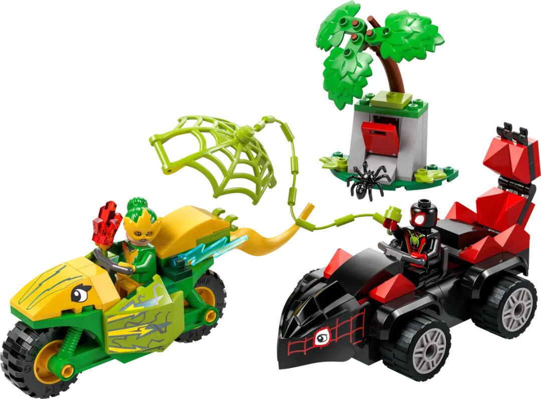 Inhalt: LEGO Super Heroes 11198 Actionspaß mit Spin und Electro in ihren Dino-Flitzern