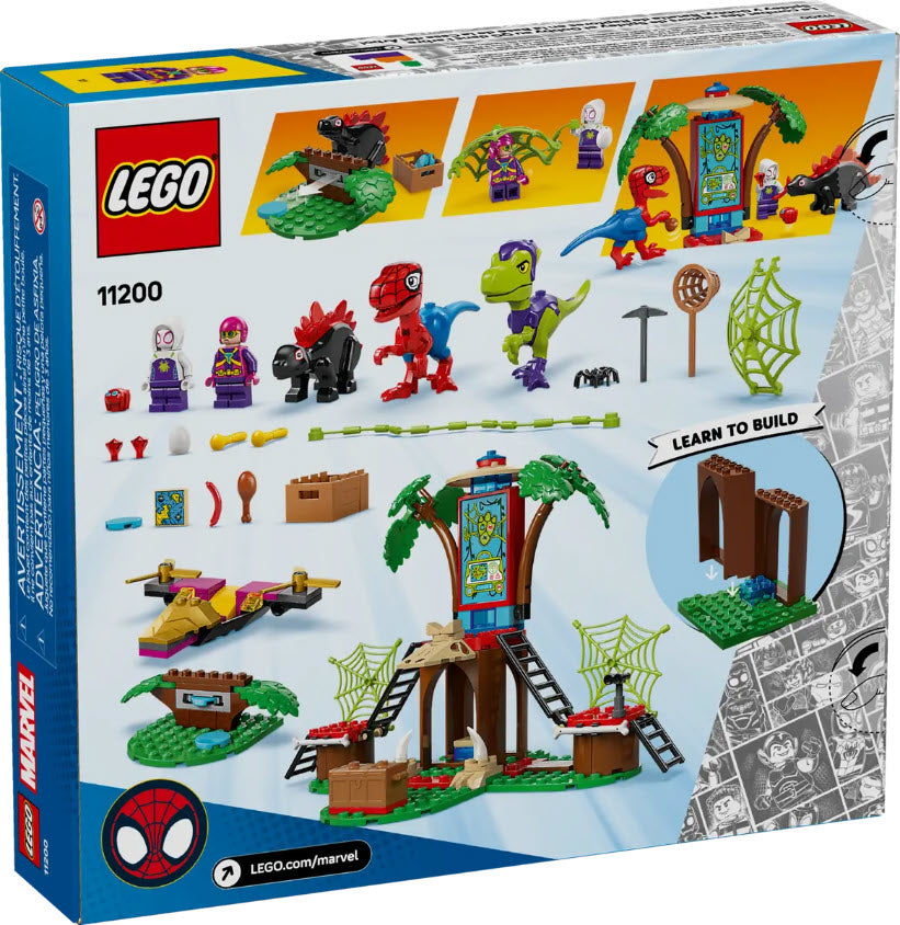 Box Rückseite: LEGO Super Heroes 11200 Showdown am Baumhaus: Spidey-Rex vs. Gobby-Raptor