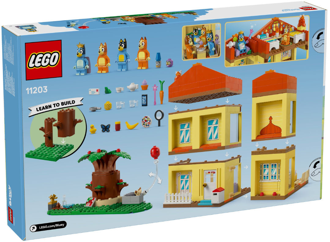 Box Rückseite: LEGO Bluey 11203 Blueys Haus