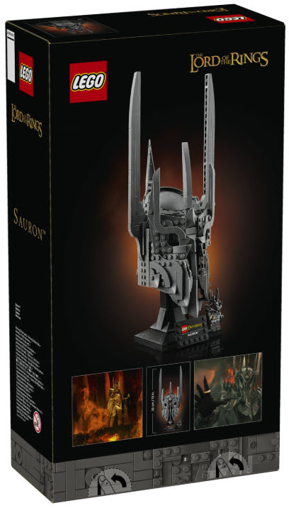 Box Rückseite: LEGO Icons 11373 Der Herr der Ringe: Saurons Helm