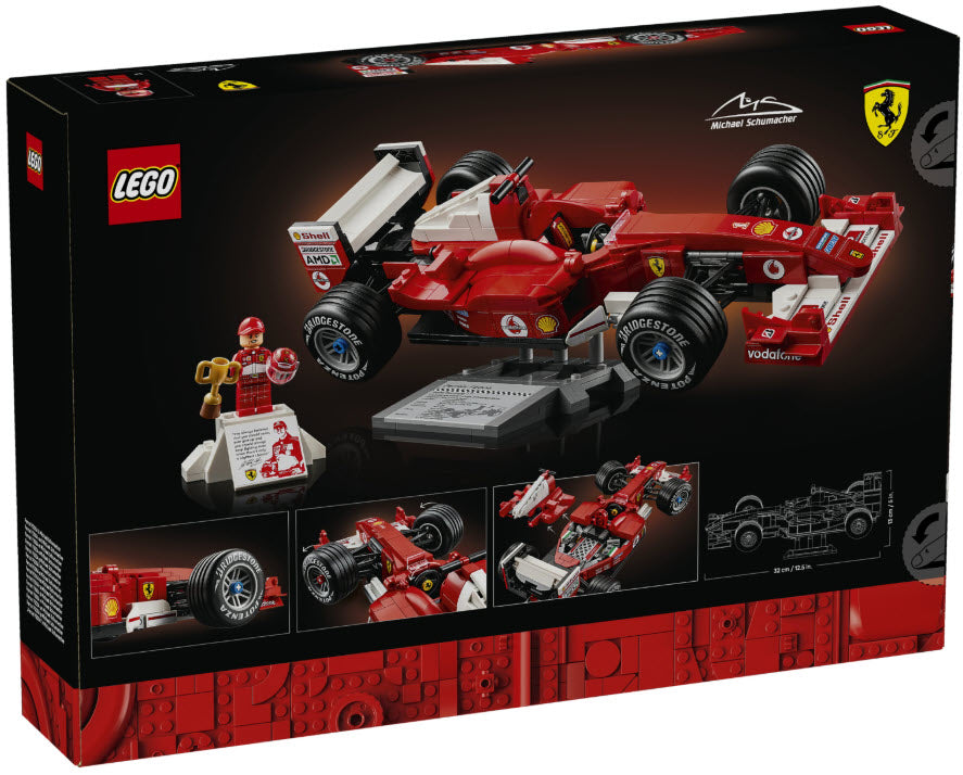 Box Rückseite: LEGO Icons 11375 Ferrari F2004 und Michael Schumacher