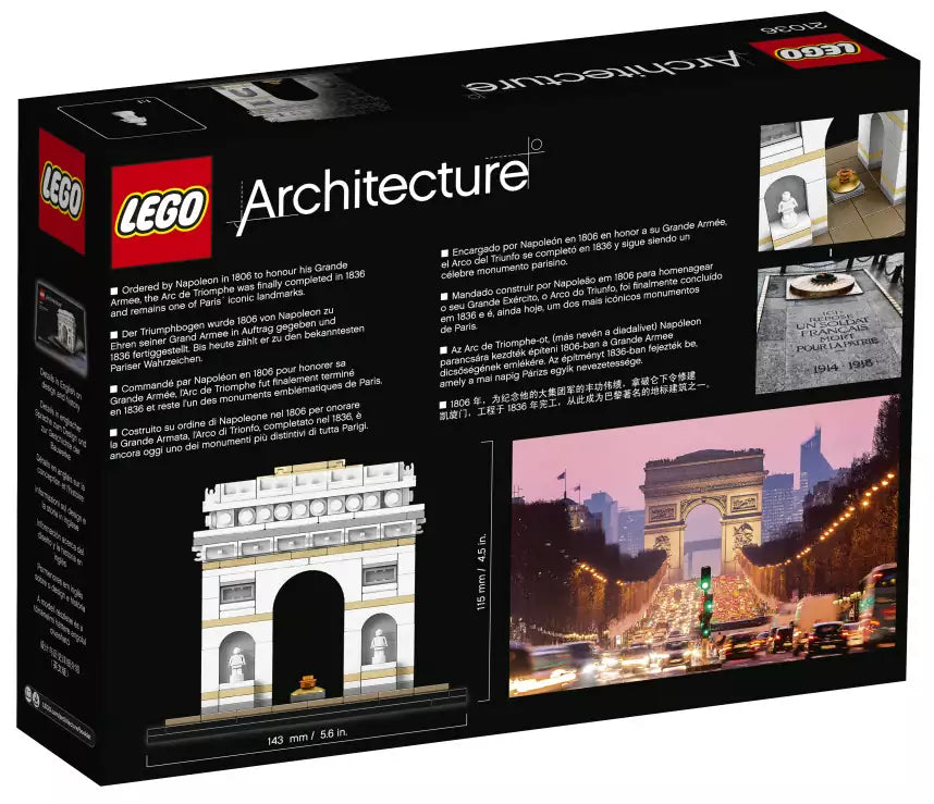 LEGO Architecture 21036 Der Triumphbogen, Box Rückansicht