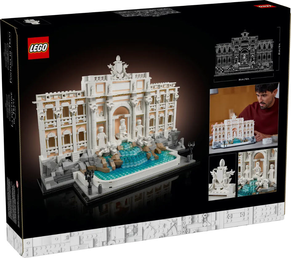 Box Rückseite: LEGO Architecture 21062 Trevi-Brunnen