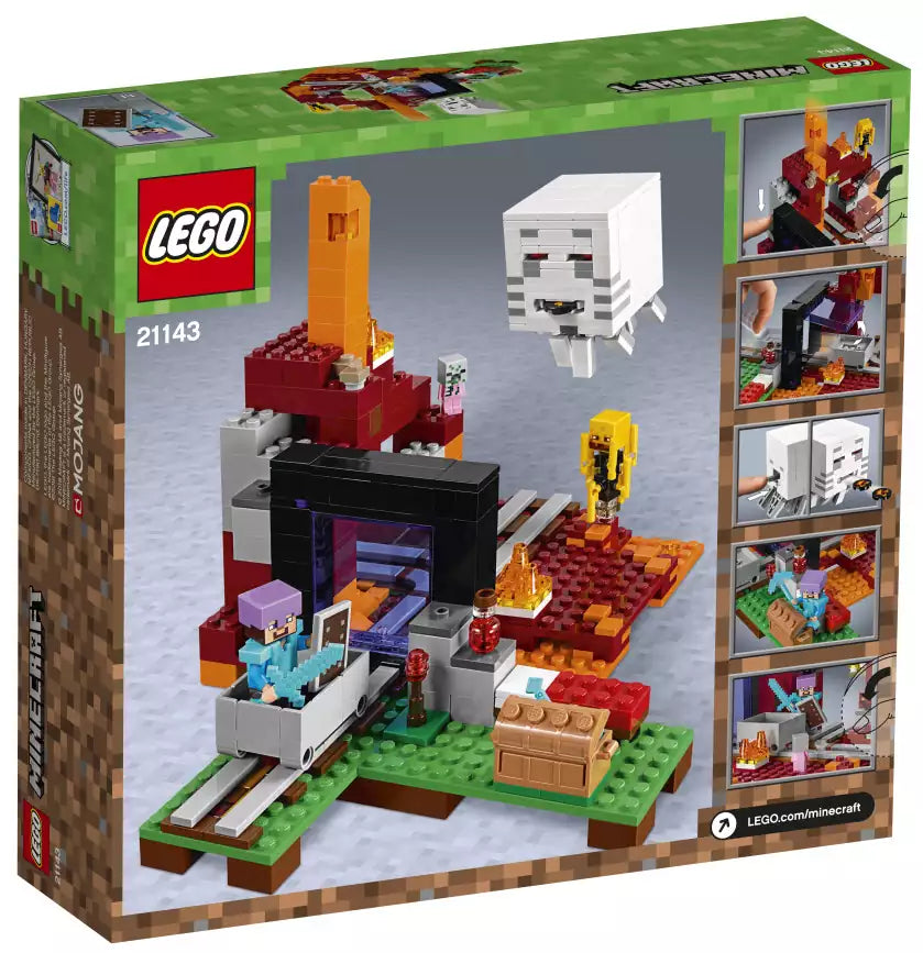 Box Rückansicht: LEGO Minecraft 21143 Netherportal