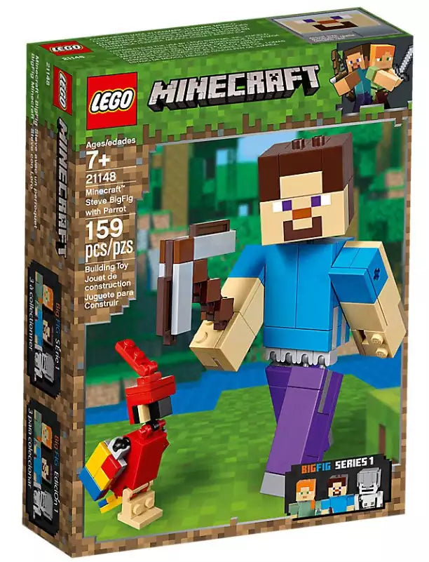 LEGO Minecraft 21148 Minecraft-BigFig Steve mit Papagei