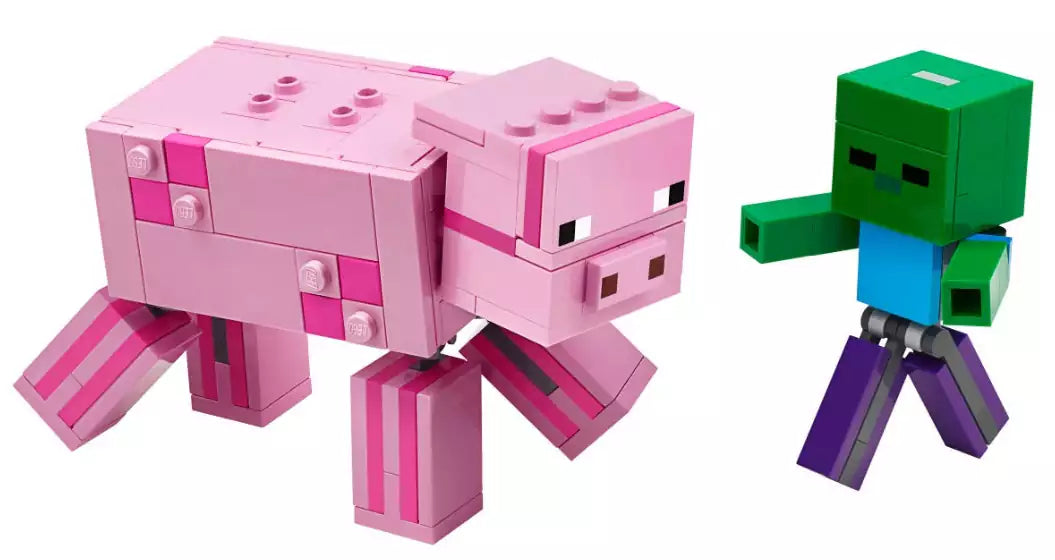 Inhalt: LEGO Minecraft 21157 BigFig Schwein mit Zombiebaby