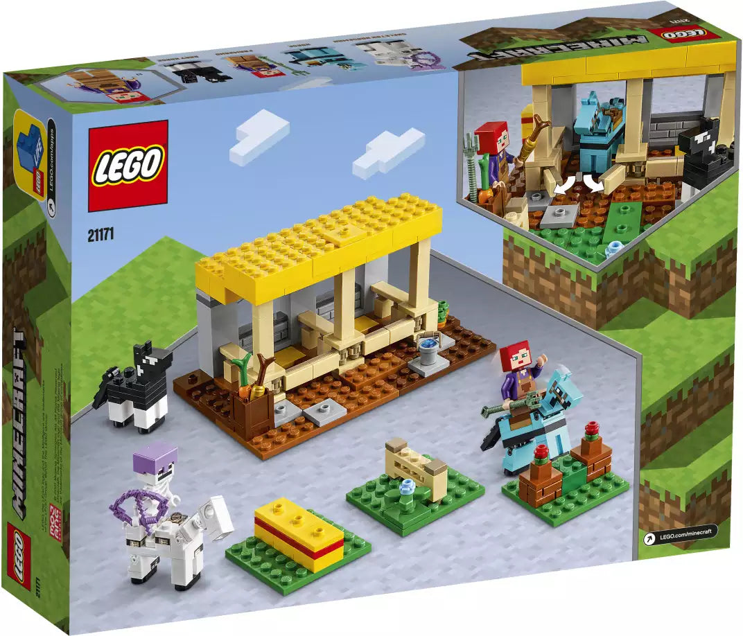 Box Rückansicht: LEGO Minecraft 21171 Der Pferdestall