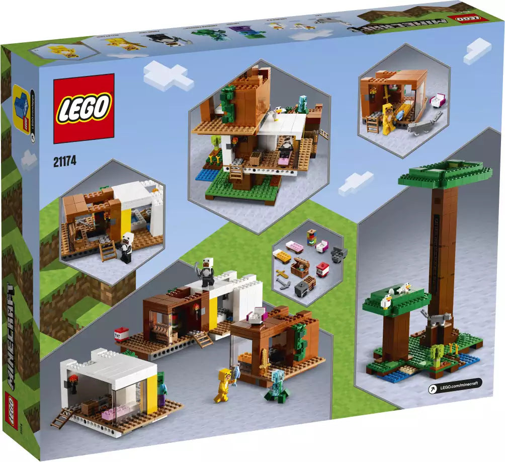 Box Rückansicht: LEGO Minecraft 21174 Das moderne Baumhaus