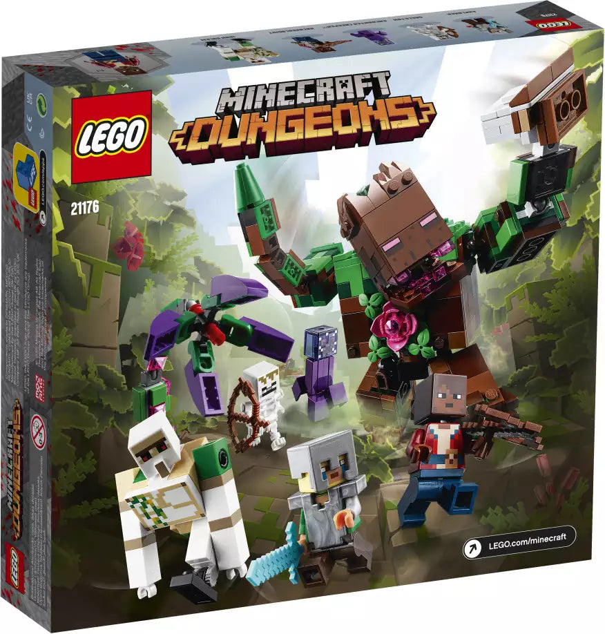 Box Rückansicht: LEGO Minecraft 21176 Die Dschungel Ungeheuer