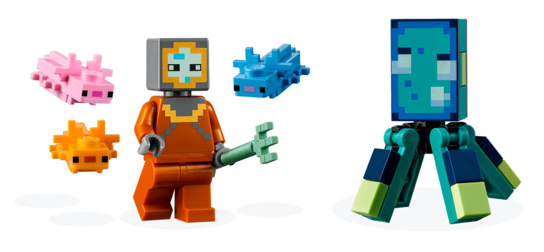 Minifiguren: LEGO Minecraft 21180 Das Wächterduell