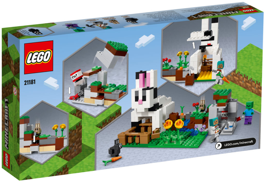 Box Rückseite: LEGO Minecraft 21181 Die Kaninchenranch
