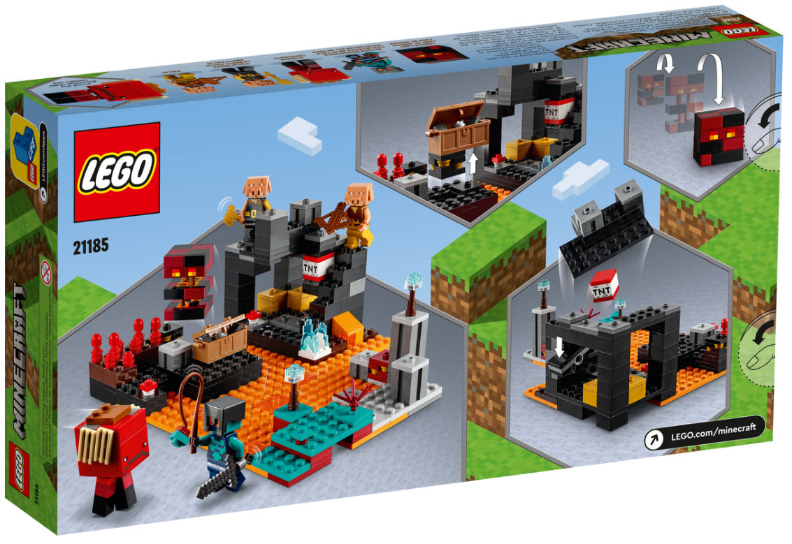 Box Rückseite: LEGO Minecraft 21185 Die Netherbastion