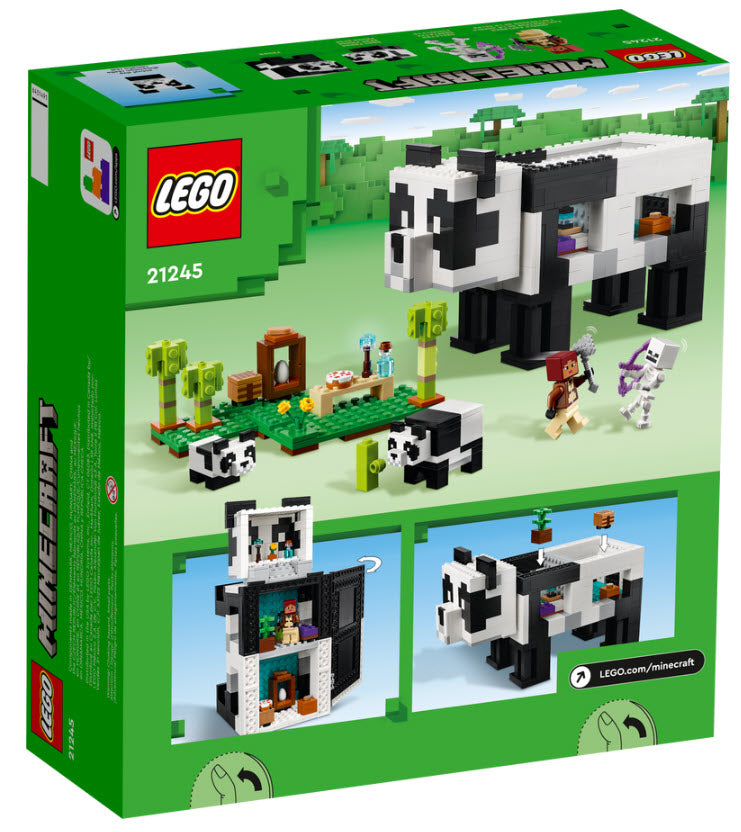 Box Rückseite: LEGO Minecraft 21245 Das Pandahaus