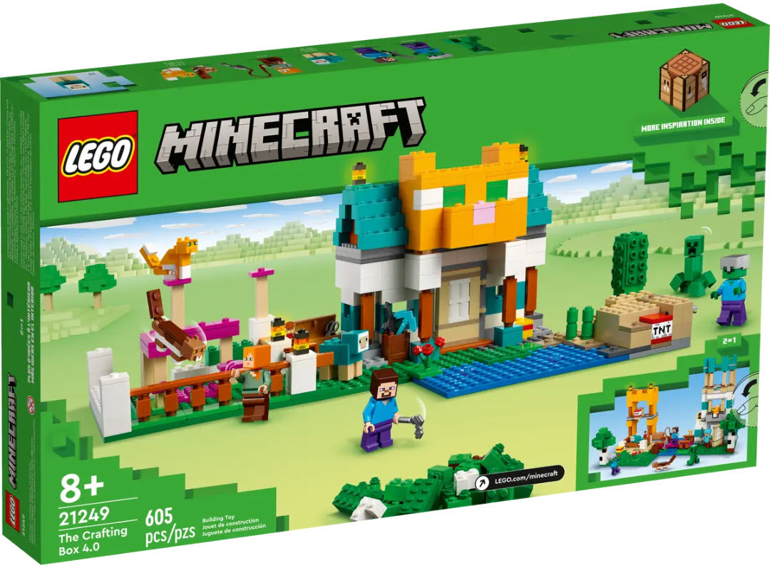 Box Rückseite: LEGO Minecraft 21249 Die Crafting-Box 4.0