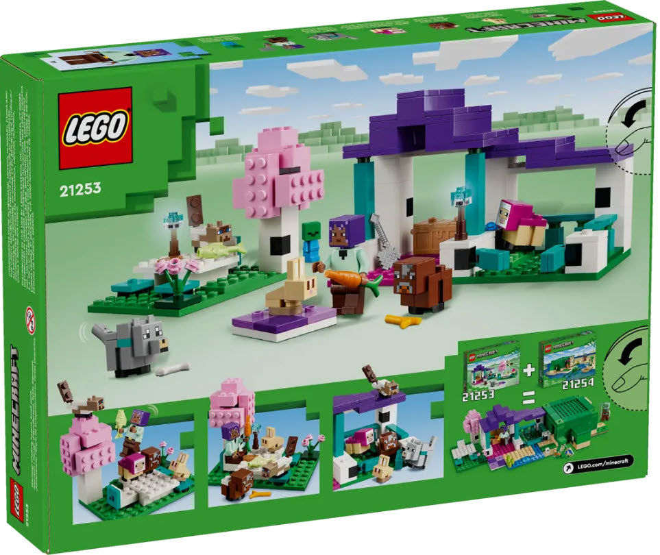 Box Rückseite: LEGO Minecraft 21253 Das Tierheim