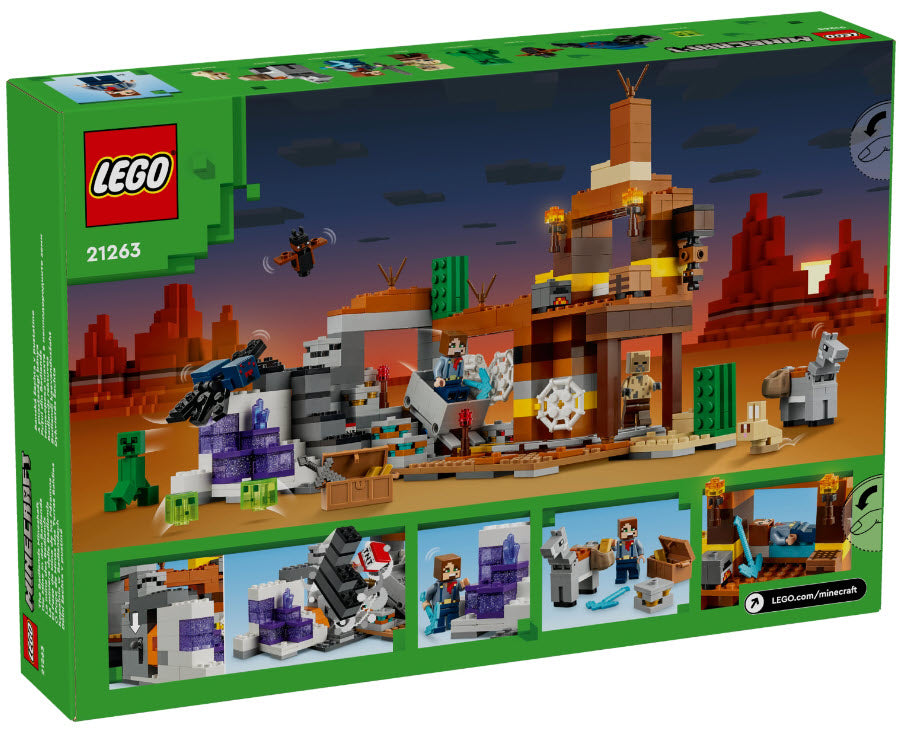 Box Rückseite: LEGO Minecraft 21263 Die Mine in den Badlands