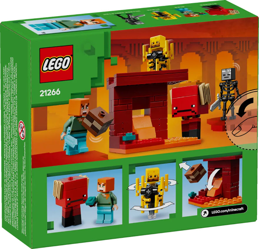 Box Rückseite: LEGO Minecraft 21266 Das Lava-Duell im Nether