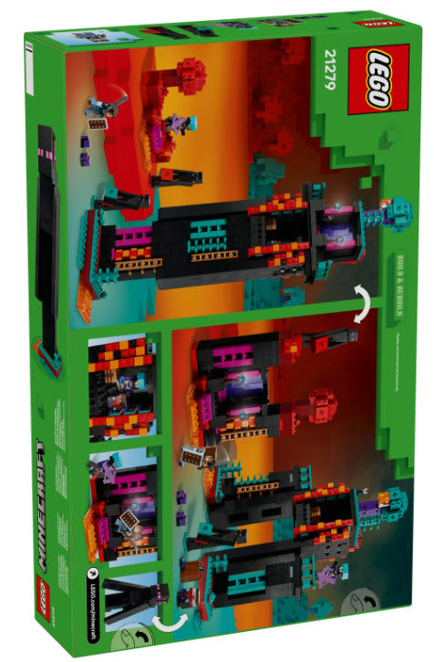 Box Rückseite: LEGO Minecraft 21279  Der Enderman-Turm