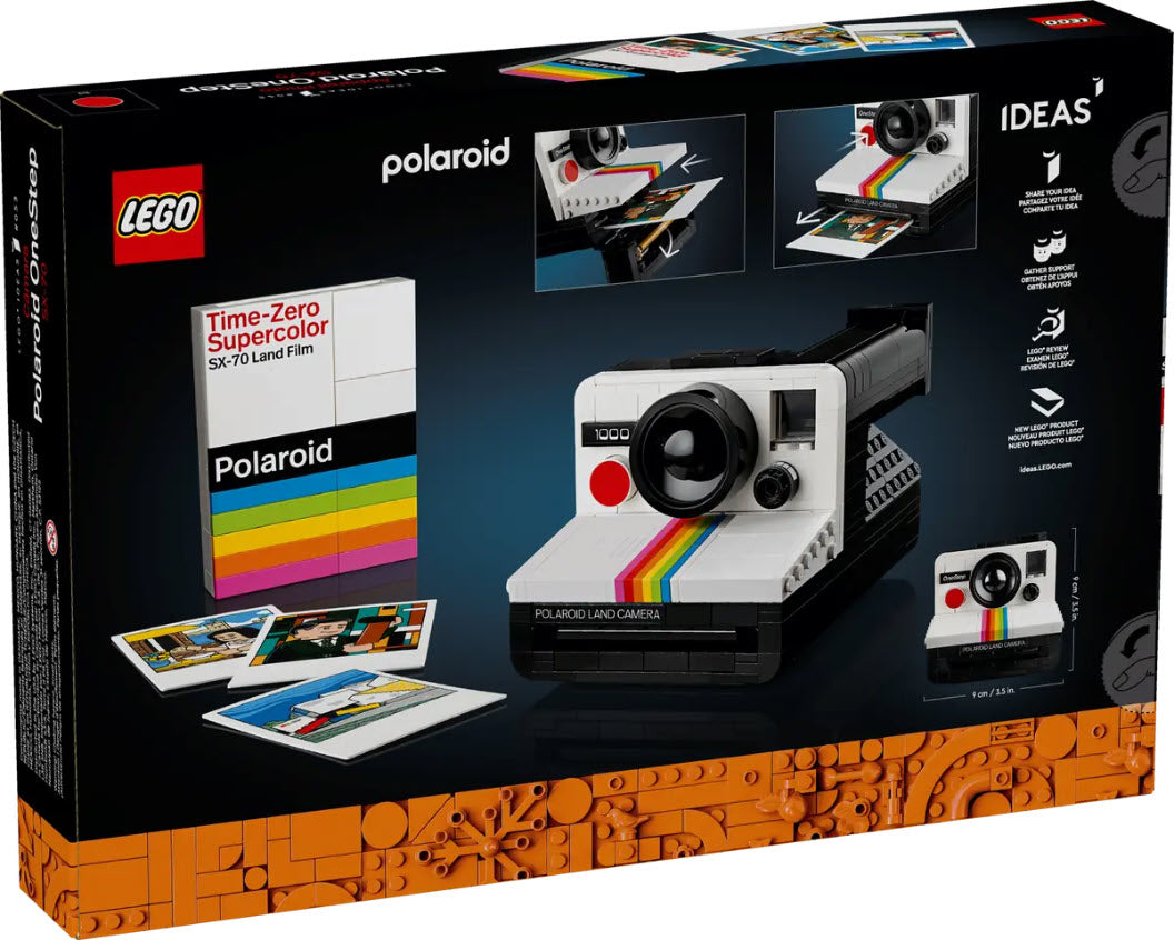 Box Rückansicht: LEGO Ideas 21345 Polaroid OneStep SX-70 Sofortbildkamera