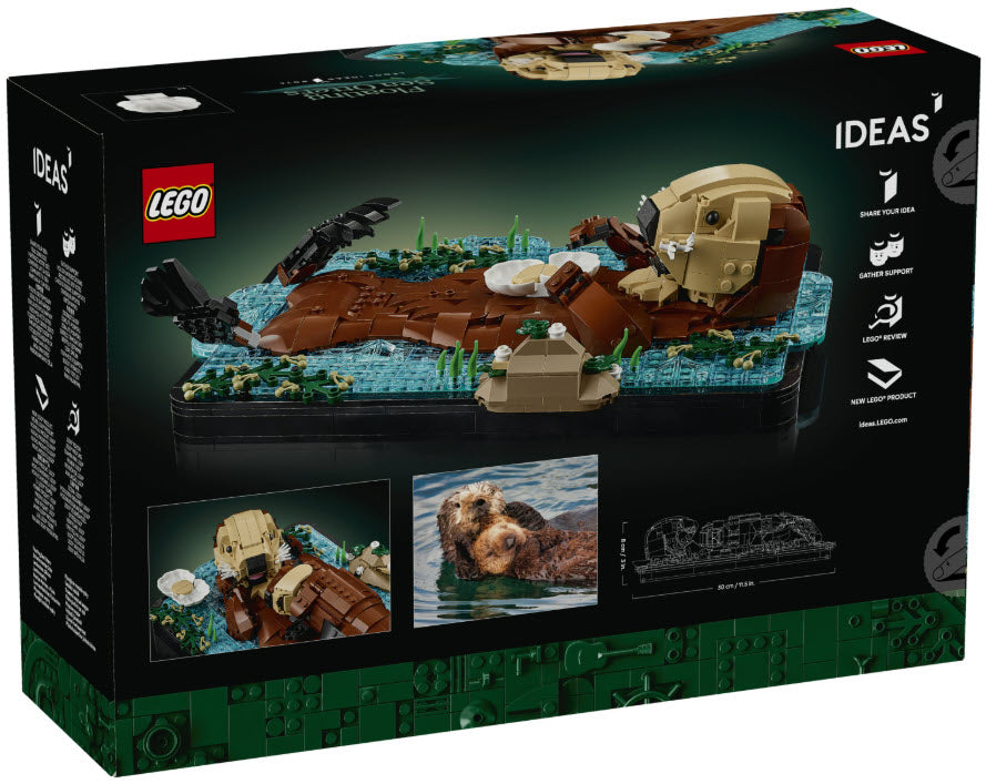 Box Rückseite: LEGO Ideas 21366 Schwimmende Otter