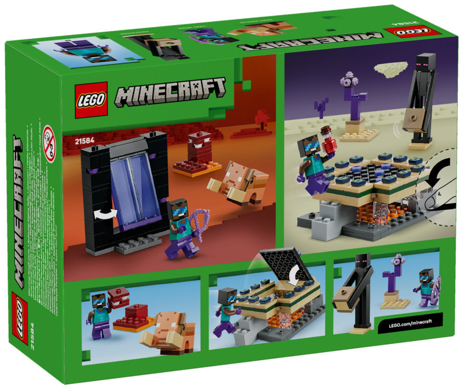 Box Rückseite: LEGO Minecraft 21584 Reise durch Nether und Endportal