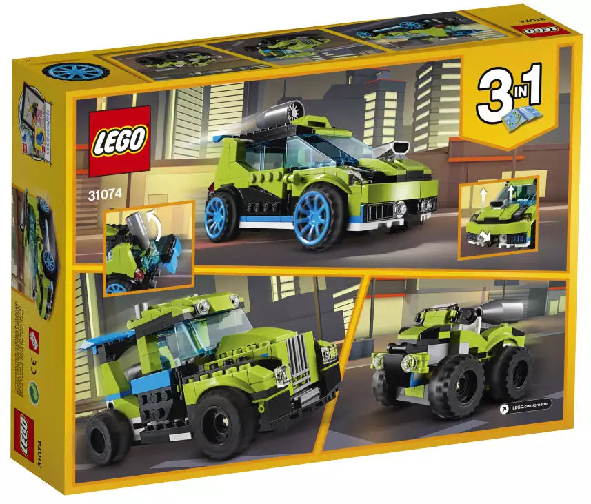 Box Rückansicht: LEGO Creator 31074 Raketen-Rallyeflitzer