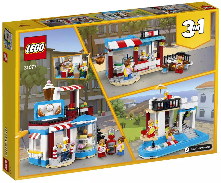 Box Rückansicht: LEGO Creator 31077 Modulares Zuckerhaus