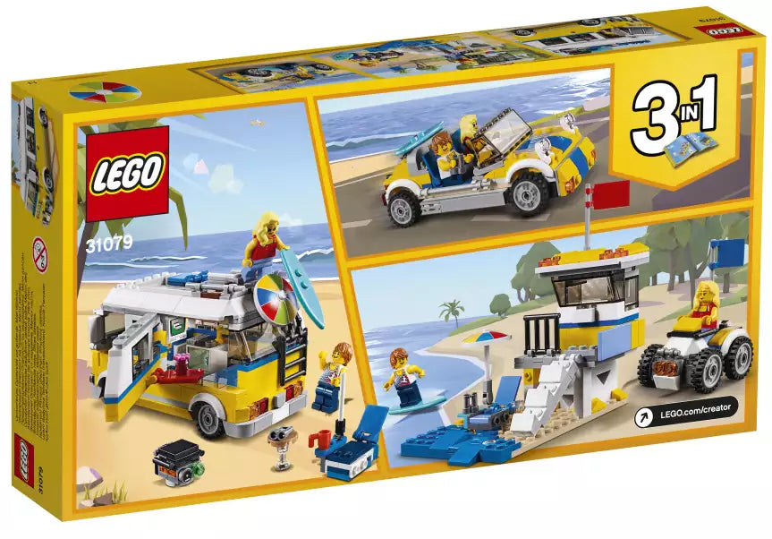Box Rückansicht: LEGO Creator 31079 Surfermobil
