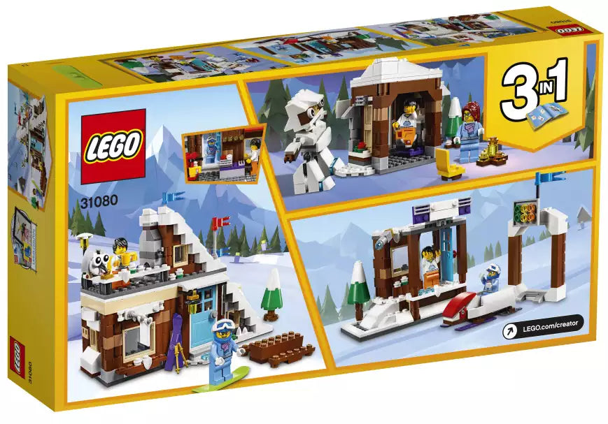 Box Rückansicht: LEGO Creator 31080 Modulares Wintersportparadies