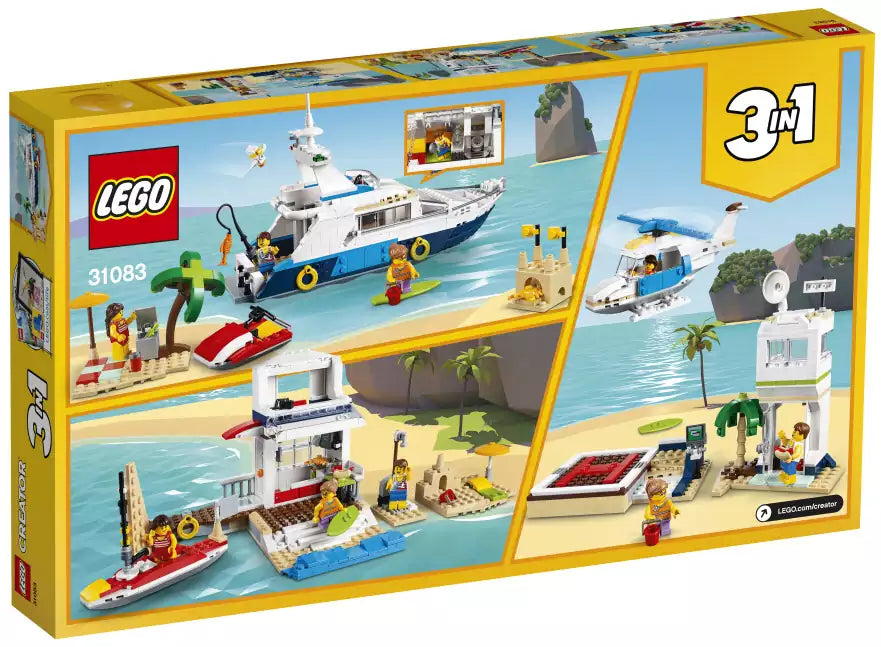 Box Rückansicht: LEGO Creator 31083 Yacht