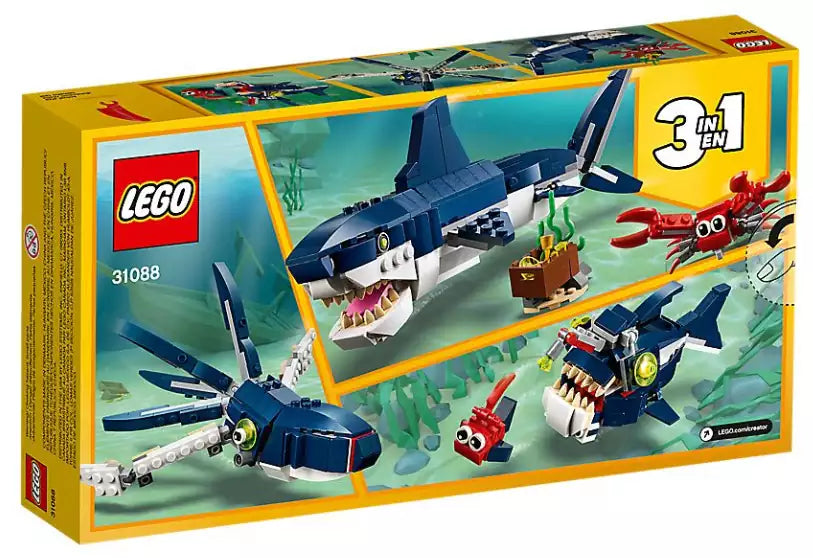 Box Rückseite: LEGO Creator 31088 Bewohner der Tiefsee